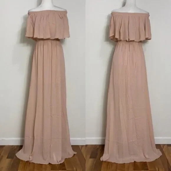 NEW Show Me Your MuMu Hacienda Formal Bridesmaid Maxi Dress Cream Size Medium - Picture 2 of 12